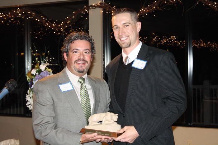 Aaron Beatty accepting the 2012 Lifetime Achievement Award from Brian Elias